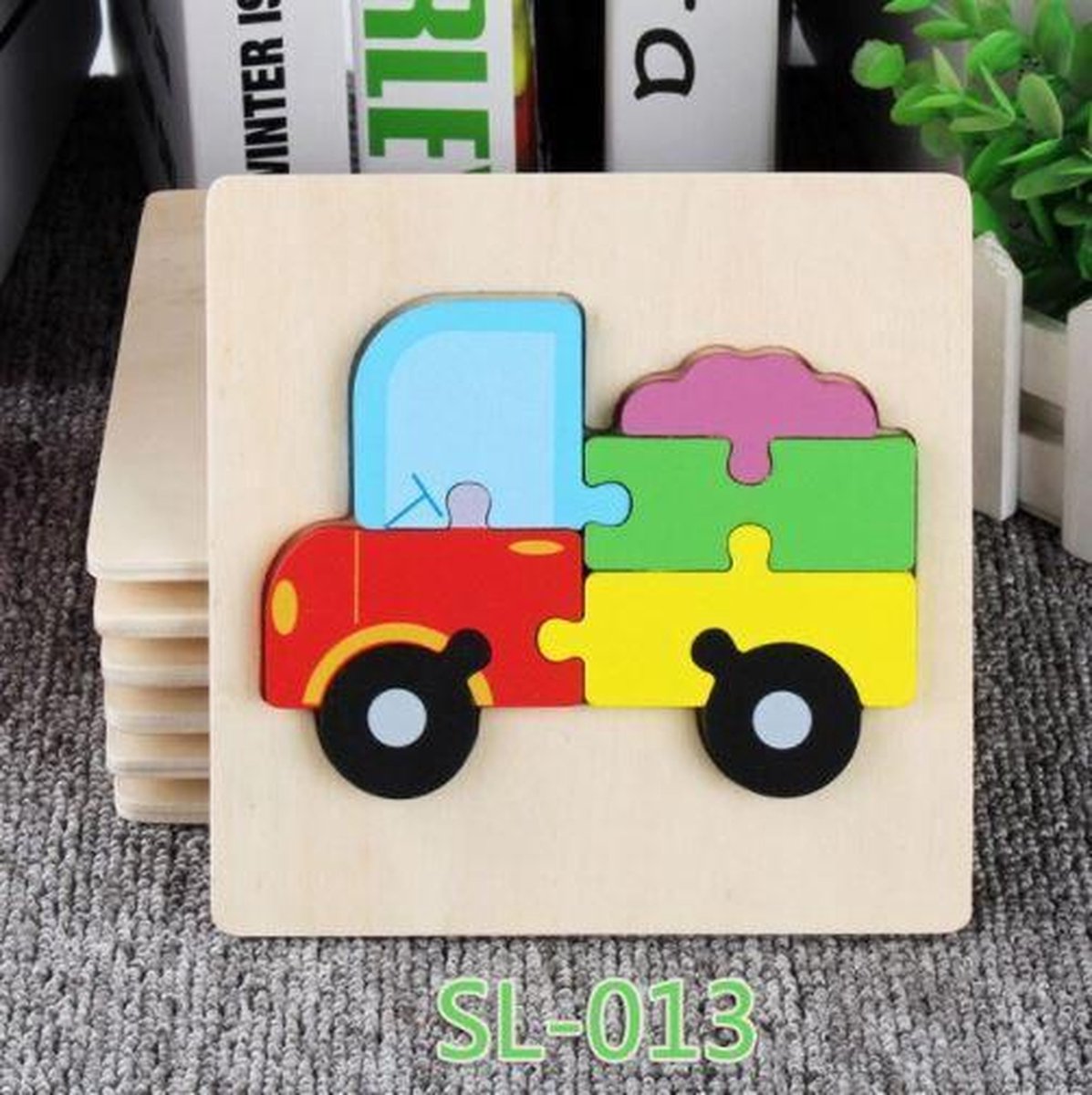 Baby speelgoed | Houten puzzel | vrachtwagen Puzzel | Peuter puzzel | 7 delig